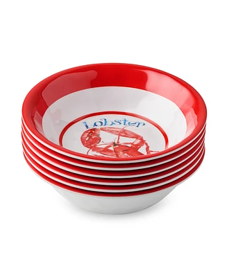 Certified International Beach House Lobster Melamine 6-Pc. All-Purpose Bowls, Service For 6