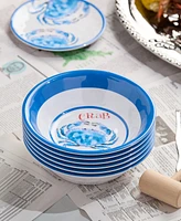 Certified International Beach House Crab Melamine 6-Pc. All-Purpose Bowls, Service For 6
