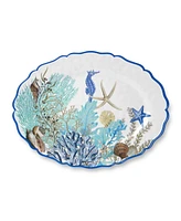 Certified International Blue Lagoon Melamine Platters, Set of 2