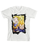 Dragon Ball Z Boys Vegeta & Goku Saiyan Graphic White T-shirt-xl
