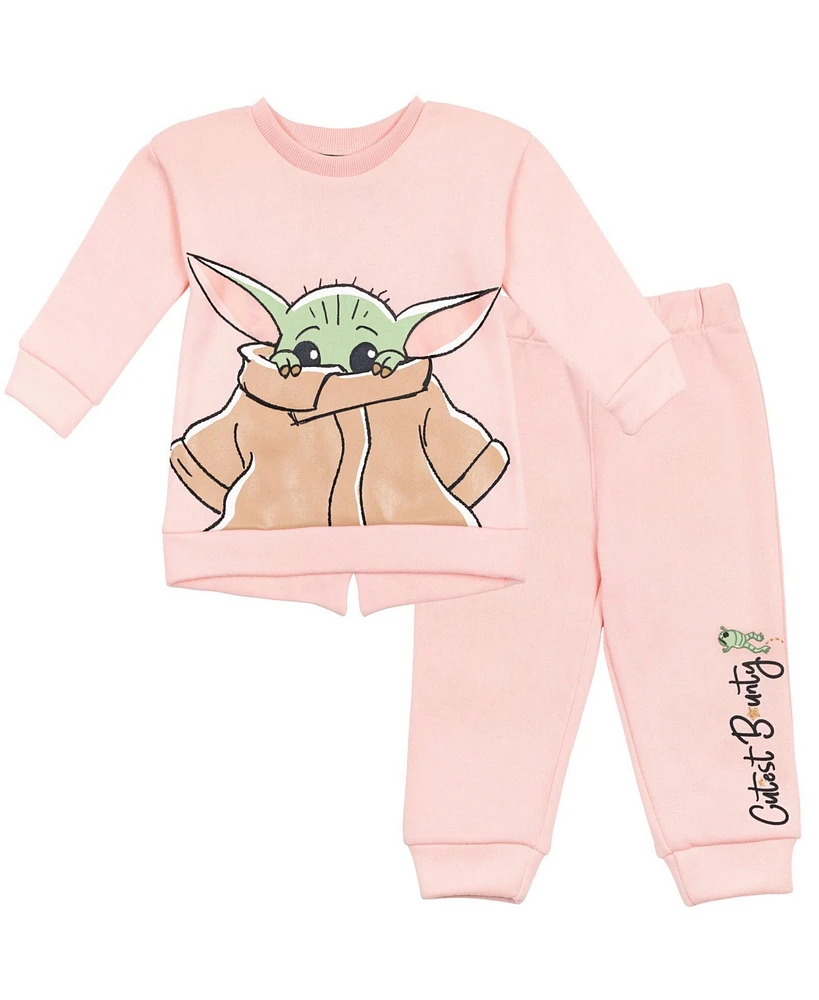 The Mandalorian Girls Star Wars Yoda Fleece Sweatshirt and Pants Set