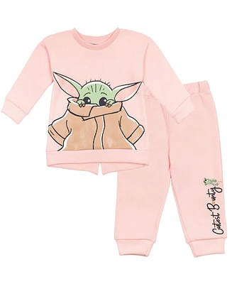 The Mandalorian Girls Star Wars Yoda Fleece Sweatshirt and Pants Set