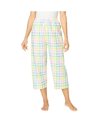 Dreams & Co. Plus Woven Sleep Capri Pant