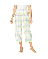 Dreams & Co. Plus Woven Sleep Capri Pant