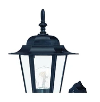 Matte Black Glass Lantern Wall Light