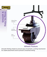 ProMount Premium Rolling Tv Stand with Mount and Adjustable Shelf for 32"-72" TVs up to 110lbs