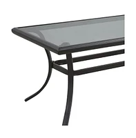 21" Black Metal Outdoor Chat Table