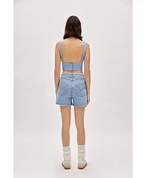 Pcfg Women's High Waist Denim Shorts