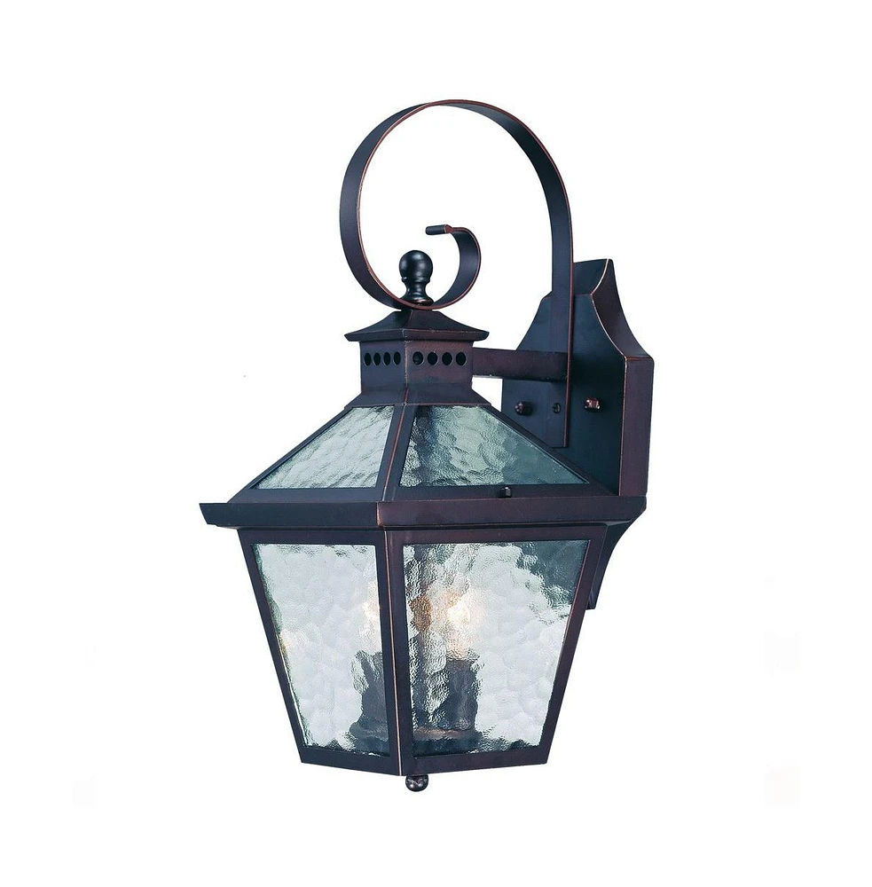 Hammered Glass Wall Light Fixture for Bathroom and Hallway Lighting