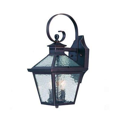 Hammered Glass Wall Light Fixture for Bathroom and Hallway Lighting