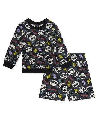 Nightmare Before Christmas Boys Disney Mickey Mouse French Terry Sweatshirt and Shorts