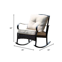Outdoor Steel Rocking Chair with Cushion – Stylish & Durable Patio Chair
