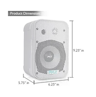 Pyle PDWR40W 5.25" Waterproof Indoor/Outdoor Wall Mount Speakers - 400W, White, Pair