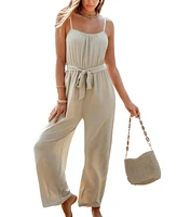 Cupshe Women's Crisp Canvas Beige Jumpsuit