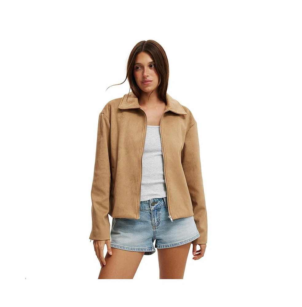 Cotton On Women's Drew Faux Suede Jacket