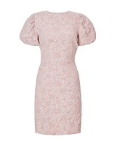 Quiz Women's Jacquard Puff Sleeve Mini Dress