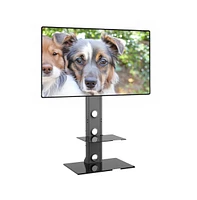 ProMounts Premium Swivel Tv Stand Mount for 37”-72” Screens with Shelving, Holds up to 110 Lbs