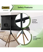 ProMounts Premium Height Adjustable Artistic Wooden Tripod Tv Stand For TVs 47"