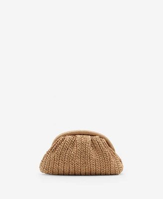 Mango Women's Natural Fiber Clutch Bag