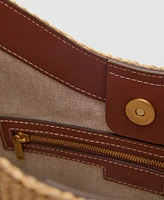 Mango Women's Contrast Canvas Shoulder Bag