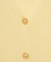 Mango Women's V-Neck Rib-Knit Cardigan Sweater