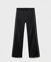 Mango Women's Contrasting-Stripe Jogger Pants
