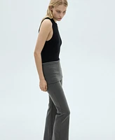Mango Women's Turn-Up Waist Flared Pants