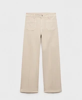 Mango Women's Pocketed Wide Leg Jeans