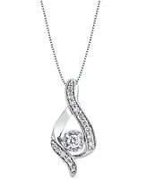 Diamond Ribbon Pendant Necklace (3/8 ct. t.w.) 14k White or Yellow Gold