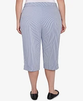 Alfred Dunner Plus Land of The Free Striped Clamdigger Pants