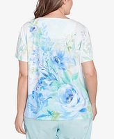 Alfred Dunner Plus St. Thomas Dramatic Floral Print Top