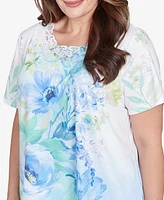 Alfred Dunner Plus St. Thomas Dramatic Floral Print Top
