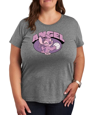 Hybrid Apparel Plus Lilo Stitch Angel Volleyball Graphic T-Shirt