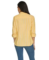 Nautica Jeans Women's Sail Stripe Roll Tab Top