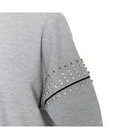 Gameday Couture Women's Heather Gray Purdue Boilermakers Competitive Edge Oversized Fleece Pullover Sweatshirt
