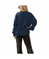 Gameday Couture Women's Navy Team Usa Glorious Horizons Drop Shoulder Pullover Sweatshirt