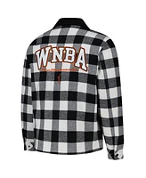 The Wild Collective Men's and Women's Black/White Wnba Gear Flannel Full-Zip Shacket