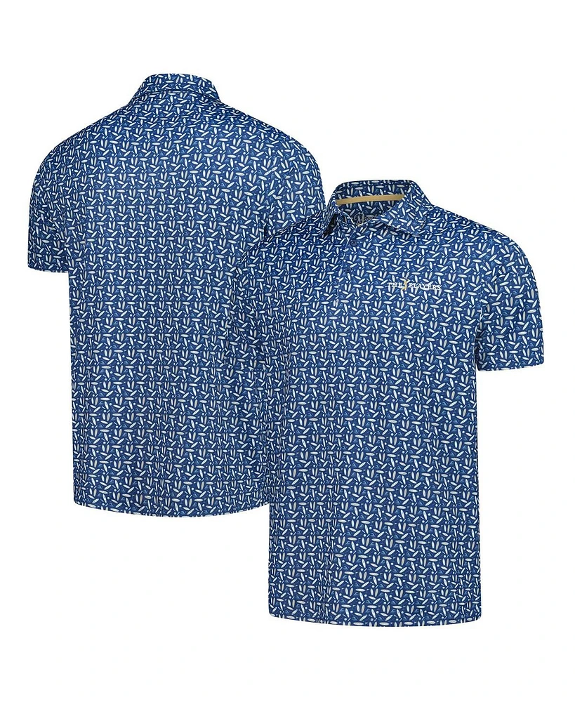 Barstool Golf Men's Navy The Players Surf N Turf Printed Polo Shirt