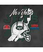 New Era Men's Black York Jets Identity Helmet Enzyme Washed Pullover Hoodie