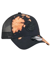 New Era Men's Black Baltimore Orioles Bleached A-Frame 9FORTY Adjustable Hat