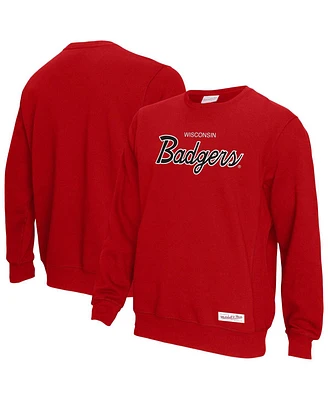 Mitchell & Ness Men's Red Wisconsin Badgers Elite Script Pullover Sweatshirt