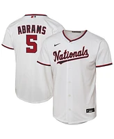 Nike Big Boys and Girls Cj Abrams White Washington Nationals Home Replica Player Jersey