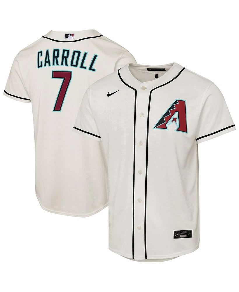 Nike Big Boys and Girls Corbin Carroll Cream Arizona Diamondbacks Home Replica Player Jersey