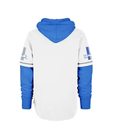 '47 Brand Men's White Detroit Lions Throwback Shortstop Pullover Hoodie
