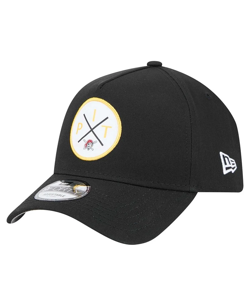 New Era Men's Black Pittsburgh Pirates 9FORTY A-Frame Adjustable Hat