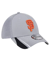New Era Men's Gray San Francisco Giants Linear 39THIRTY Flex-Fit Hat