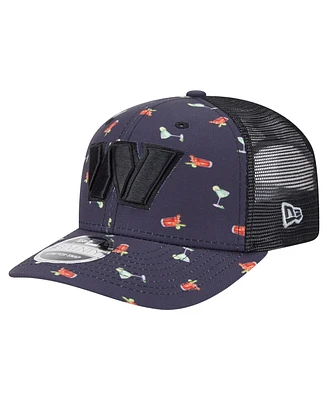 New Era Men's Navy/Black Washington Commanders Adventure Drinks Pattern 9SEVENTY Stretch-Snap Hat