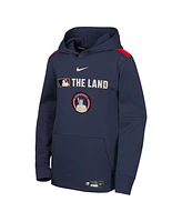 Nike Big Boys and Girls Navy Cleveland Guardians City Connect Authentic Collection Performance Pullover Hoodie