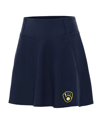 Antigua Women's Navy Milwaukee Brewers Chip Skort