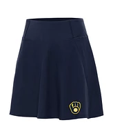 Antigua Women's Navy Milwaukee Brewers Chip Skort